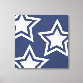 Blauwe witte sterren canvas afdruk (Voorkant)