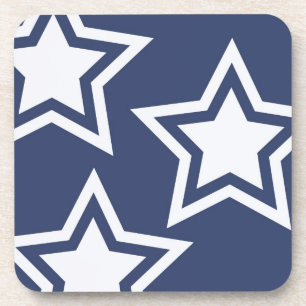 Blauwe witte sterren drankjes onderzetter