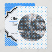 blauwe , witte stippen , feminin beieren kaart (Voorkant / Achterkant)