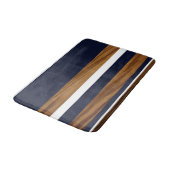 Blauwe witte strepen, hout badmat (Gekanteld)