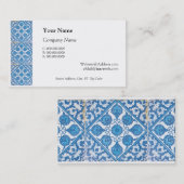 Blauwe witte Tegel - Aangepaste Visitekaartjes (Voorkant / Achterkant)