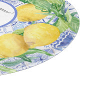 Blauwe witte Tegel Lemon Wreate  Farmhouse Art Snijplank (Hoek)