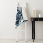 Blauwe witte tijger sherpa deken (In situ)