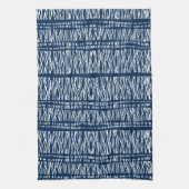 Blauwe witte tribaal gepatterd theedoek (Verticaal)