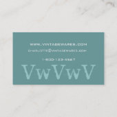 Blauwe witte  Visitekaartje Monogrammen (Achterkant)