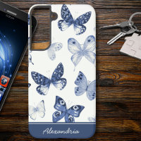 Blauwe & Witte Vlinder Monogram