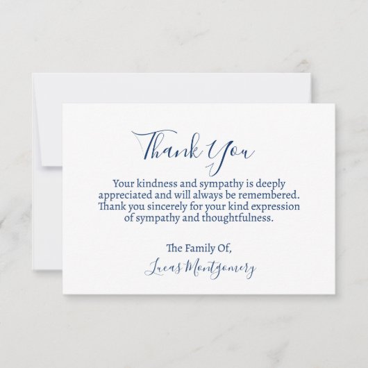 Blauwe witte vogel begrafenis dank u, sympathie notitiekaartje (Voorkant)