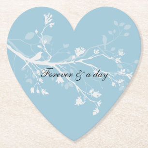 Blauwe witte vogeltakken kartonnen onderzetters