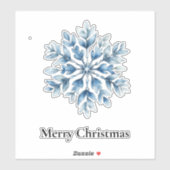 Blauwe witte wintersneeuwvlok sticker (Vel)