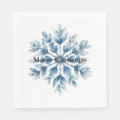 Blauwe witte wintersneeuwvlokken servet (Voorkant)