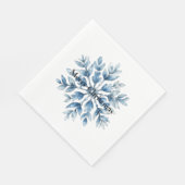 Blauwe witte wintersneeuwvlokken servet (Hoek)