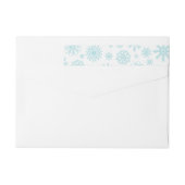 Blauwe witte wintersnowflake kerstlabels (Achterkant)