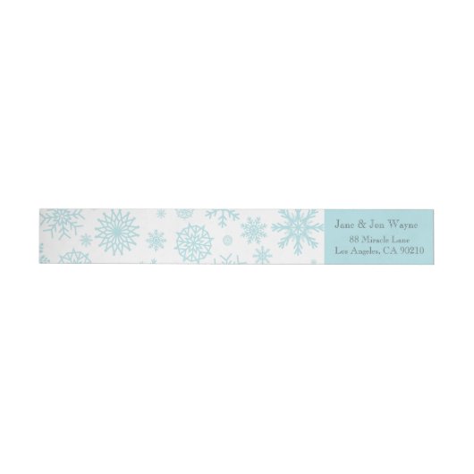 Blauwe witte wintersnowflake kerstlabels (Individueel)