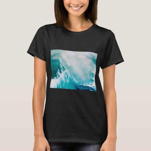 BLAUWE WITTE ZEE WAVELT IN HET STORM T-shirt (Voorkant)