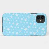 Blauwe witte zeester Case-Mate iPhone case (Achterkant (horizontaal))