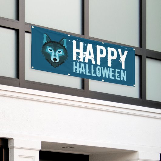 Blauwe Wolf, Happy Halloween Spandoek (Buitenkant Gebouw)