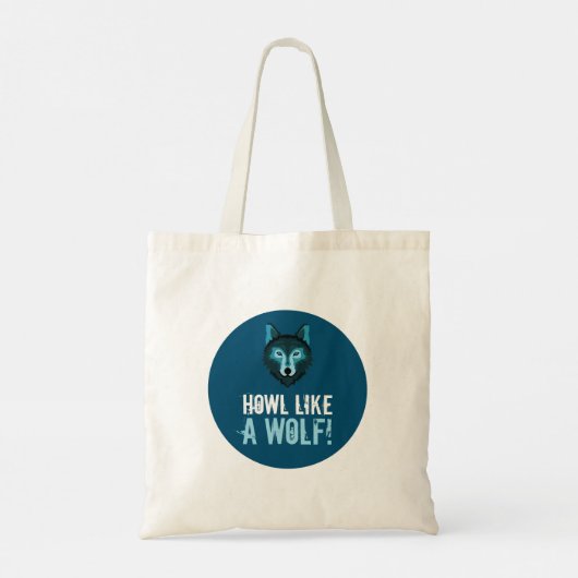 Blauwe Wolf, howl als een wolf Tote Bag (Achterkant)