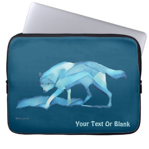 Blauwe Wolf Laptop Sleeve