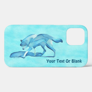 Blauwe wolf op sneeuw iPhone 12 pro hoesje