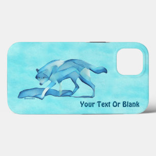 Blauwe Wolf op sneeuw Hoesje-Mate iPhone Case