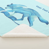 Blauwe wolf op sneeuw sherpa deken (3/4)