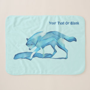 Blauwe wolf op sneeuw sherpa deken
