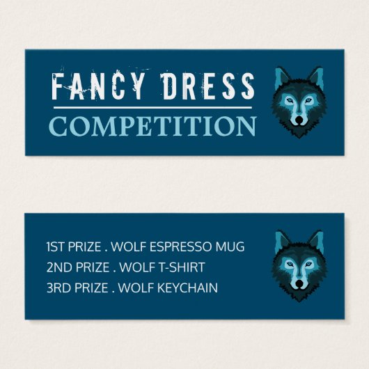 Blauwe Wolf, Tickets voor concurrentie van Hallowe Mini Visitekaartjes (Voorkant /achterkant)