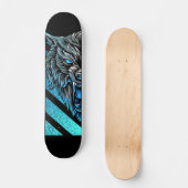 Blauwe wolfskateboard skateboard (Voorkant)