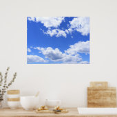 Blauwe wolken poster (Keuken)