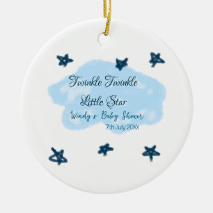 Blauwe wolken twinkeling Twinkle Little Star baby Keramisch Ornament