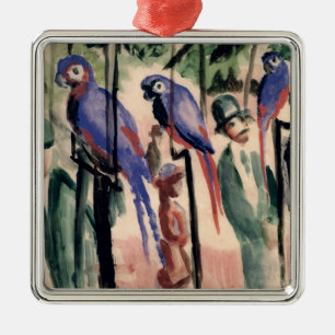 Blauwe wortelen metalen ornament