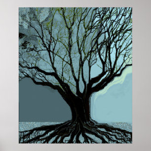 Blauwe wortels poster