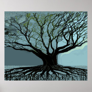 Blauwe wortels poster