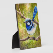 Blauwe Wren - Fotoplaat (Zijkant)