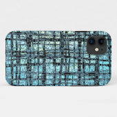 Blauwe X's en O's Pattern Black Check Case-Mate iPhone Case (Achterkant (horizontaal))