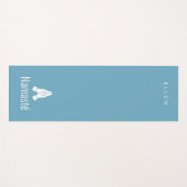 Blauwe yogamat met Namasté handen samen icoon (Voorkant (horizontaal))