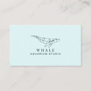 Blauwe Zachte Low Poly Aquarium Vis Walvis Visitekaartje