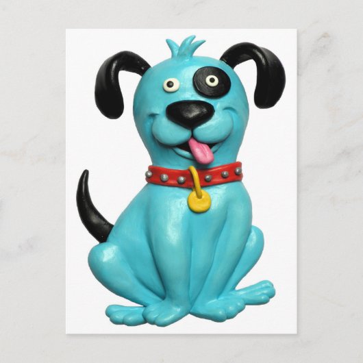 Blauwe zak briefkaart (Voorkant)