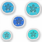 Blauwe zanddollars sticker (Voorkant)