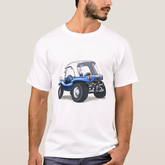 blauwe zandstrandbuggy t-shirt (Voorkant)