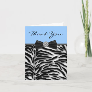 Blauwe Zebra Dankkaartjes Bedankkaart