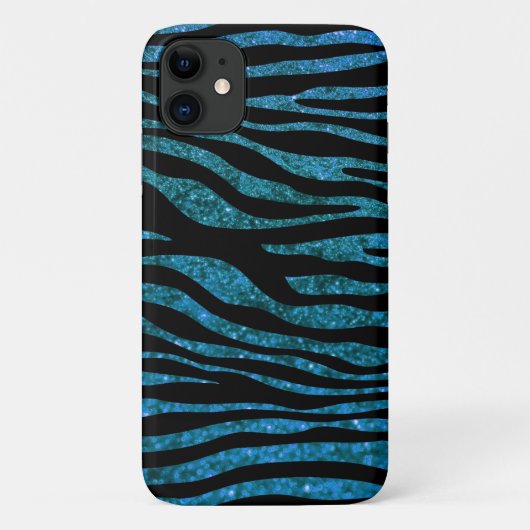 Blauwe Zebra, glitter-Zebra, Zebra-afdrukken, stri Case-Mate iPhone Case (Achterkant)