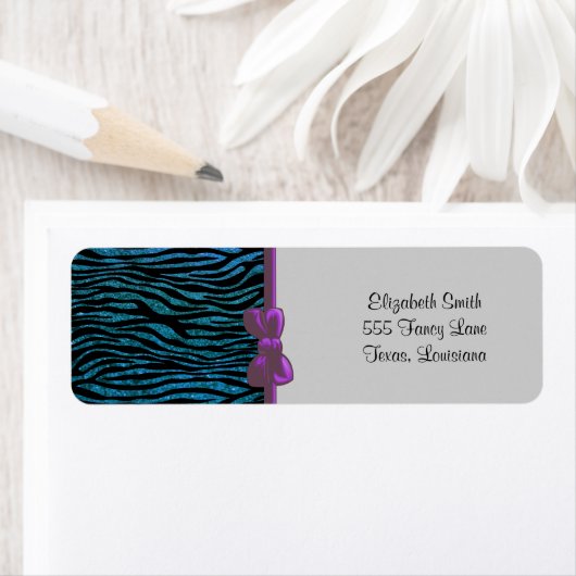 Blauwe Zebra, glitter-Zebra, Zebra-afdrukken, stri Etiket (Insitu)