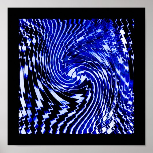 Blauwe Zebra Werveling Poster (Voorkant)