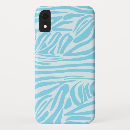 Blauwe zebraprint Case-Mate iPhone case (Achterkant)