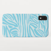 Blauwe zebraprint Case-Mate iPhone case (Achterkant (horizontaal))