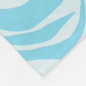 Blauwe zebraprint fleece deken (Hoek)