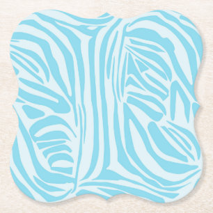 Blauwe zebraprint kartonnen onderzetters