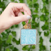 Blauwe zebraprint sleutelhanger (Hand)