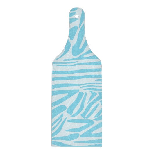 Blauwe zebraprint snijplank (Voorkant)